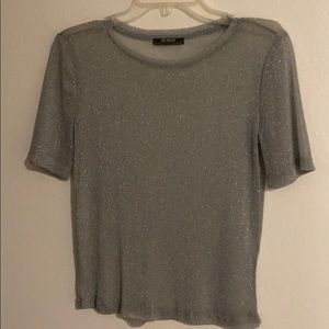 Sheer sparkly short sleeve top from Zara